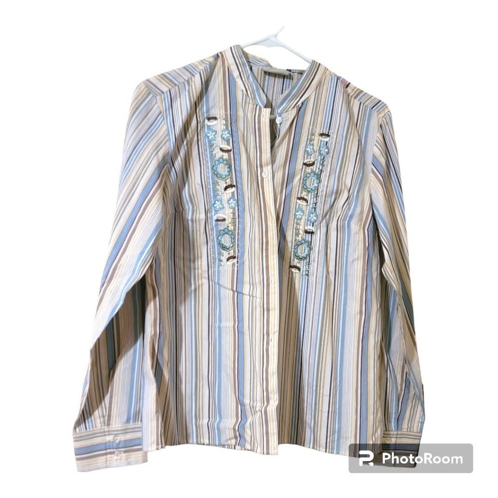 White Stag Ladies Mandarin Shirt, RN 45701, Size Medium 8/10 NWT